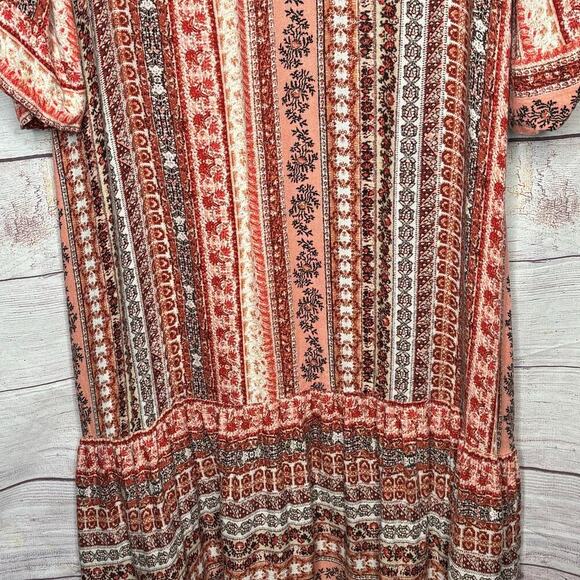 Miss Me Long Vintage Style Pattern Duster Maxi Boho Kimono Size Medium - Picture 7 of 11